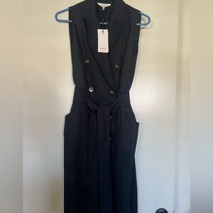 Brand new Reiss Linen Navy Dress. Size US 6/UK 10